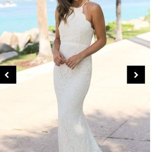 ZENITH CREAM LACE MAXI DRESS